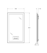 Зеркало с LED подстветкой Cezares, Touch System 50x90 см (45061)
