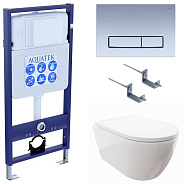 SET AQUATEK ПОЛАРИС (рама AQUATEK Standard INS-0000012+унитаз ПОЛАРИС AQ0700-00 с тонким сиденьем soft-close+ крепеж KKI-0000002 +панель KDI-0000024)