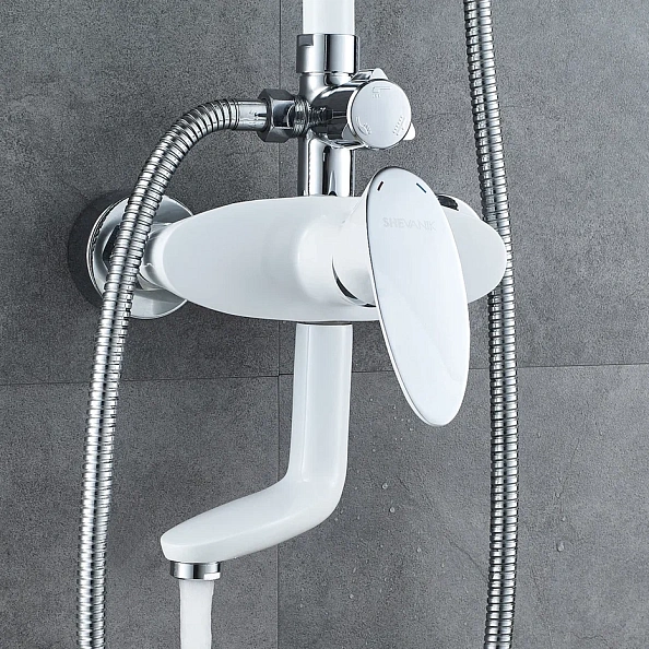 Душевая система Shevanik S9836F, белый/хром