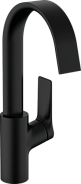 Смеситель для раковины однорычажный HANSGROHE Vivenis 210 мм, с поворотным изливом, без сливного гарнитура, чёрный матовый (75032670)