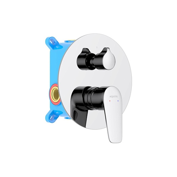 Смеситель для ванны 2 режима AQUATEK БЕТТА, внешняя и скрытая часть, хром AQ1146CR