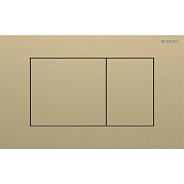 115.629.QF.1 Смывная клавиша Geberit Sigma40 для двойного смыва, квадратная: Нерж. Сталь/Матовая Латунь