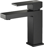 AQ1610MB ЛИБРА смеситель для раковины 114, без донного клапана, матовый черный
