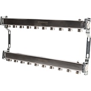Коллектор Rommer 1"x3/4" на 10 контуров для радиаторной разводки (нерж. сталь) (RMS-4401-000010)