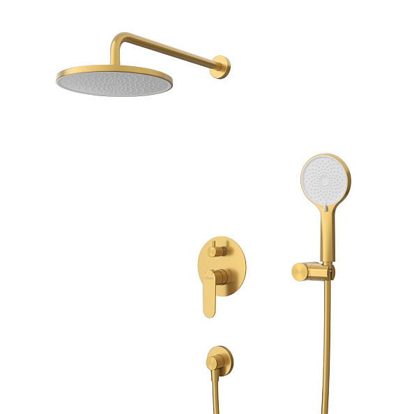Душевой комплект встраиваемый Cezares Stylus, брашированное золото (STYLUS-DSET-BORO)