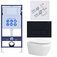 SET AQUATEK ЛЕЯ Т (рама AQUATEK Standard INS-0000012, клавиша KDI-0000017 ,KKI-0000002 крепёж+унитаз ЛЕЯ AQ1199T-00 с тонким сиденьем soft-close
