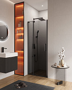 Душевая дверь Cezares Slider 80x80x195 мм, прямоугольная, nero (SLIDER-B-1-80/90-GRIGIO-NERO)