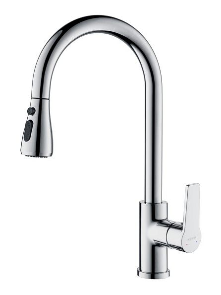 AQ1784CR ЛУГАНО смеситель для кухни с вытяжным изливом 2 jet