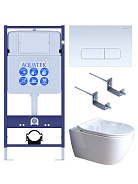 SET AQUATEK ПОЛАРИС (рама AQUATEK Standard INS-0000012+унитаз ПОЛАРИС AQ0700-01 с тонким сиденьем soft-close+ крепеж KKI-0000002 +панель KDI-0000013)