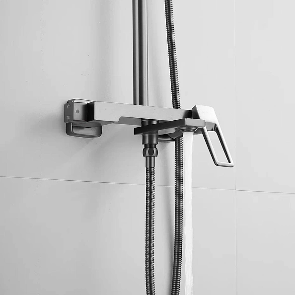 Душевая система Shevanik S6836T, оружейная сталь