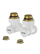 Узел нижнего подключения Kohr 1/2"x3/4" угловой, белый (LC 02025W)