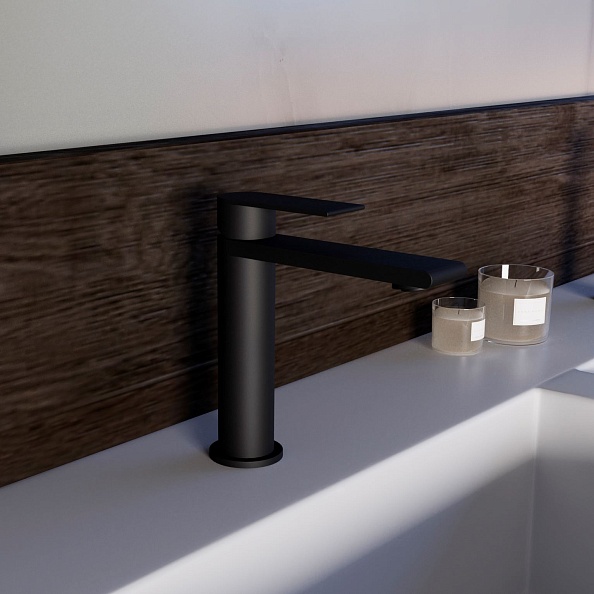 Смеситель для раковины Vincea Vogue (SS) VBF-2VS1MB однорычажный, черный матовый