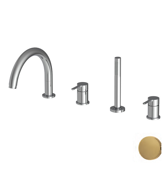 Смеситель для ванны и душа Fima Carlo Frattini Snap, золото брашированное (F3124NOS)