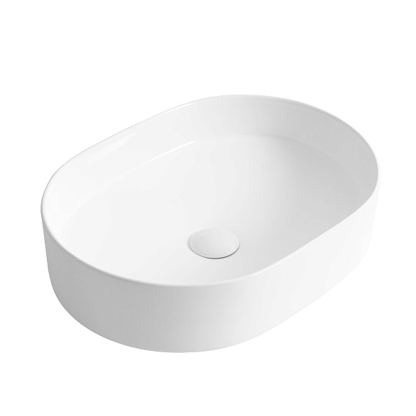 Раковина накладная керамическая BelBagno 500х370 овальная, белый глянцевый (BB1483)