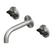 Смеситель для раковины Quadro design Valvola01, сталь брашированная/золото черное (19 10V ASON)