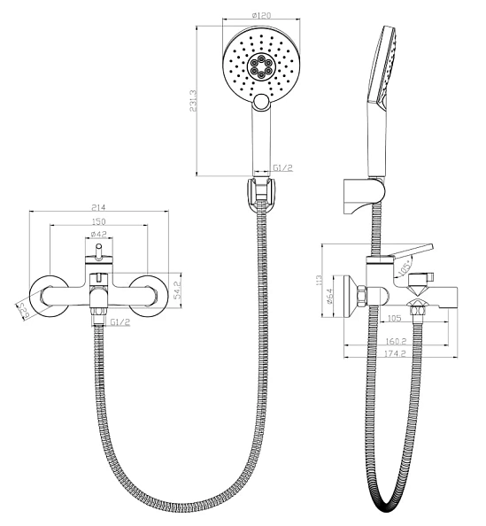 Смеситель Lemark Minima (LM3814C) для ванны