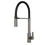 Смеситель для кухни 35k MIXLINE МЛНС-0402 (MLSS-0402) черный гибкий излив магнит, п/гайку САТИН (556020)
