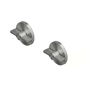 Вентиль Quadro design Valvola01, запорный, 1/2", в комплекте-2 шт, сталь брашированная (19 63V AS)