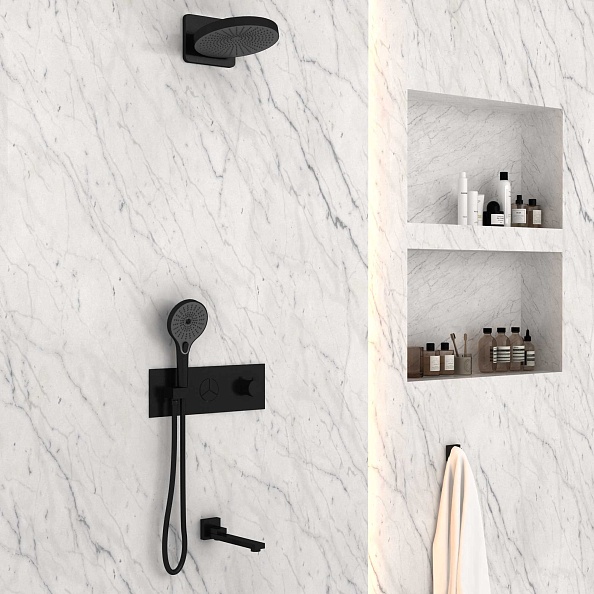 Душевой комплект Vincea VSFW-432TI1MB встраиваемый, черный