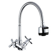 Смеситель для кухни с гибким изливом и режимом душ FRUD R43601, хром