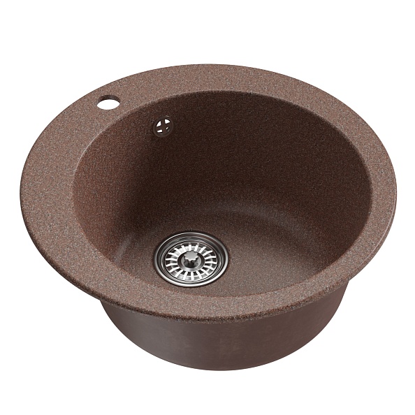 Мойкa MIXLINE ML-GM13 круглая  терракотовая (307) 495мм (глуб. чаши 200) NEW (551889)