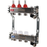 Коллектор Rommer 1"x3/4" на 3 контура с расходомерами и запорными клапанами (RMS-1201-000003)