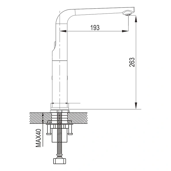 Смеситель для кухни Rose R2713, хром