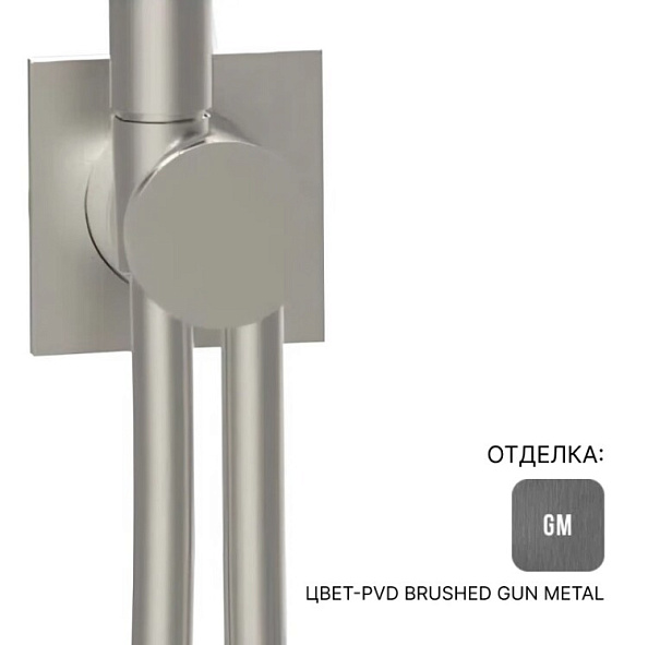 Шланговое подсоединение Almar Showers Accessories с держателем и шлангом, Brushed PVD Gun Metal (E192001.GM)
