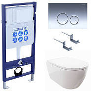 SET AQUATEK ПОЛАРИС (рама AQUATEK Standard INS-0000012+унитаз ПОЛАРИС AQ0700-00 с тонким сиденьем soft-close+ крепеж KKI-0000002 +панель KDI-0000018)