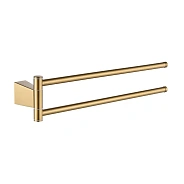 Полотенцедержатель поворотный двойной Shevanik SG5707G, золотой сатин