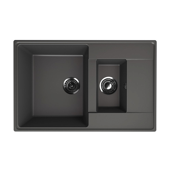 Кухонная мойка Ulgran Quartz Prima 780 1,5K-09, мокрый асфальт