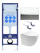 SET AQUATEK ЕВРОПА T-17-KDI72 (рама AQUATEK INS-0000017 +клавиша KDI-0000072 +крепеж KKI-0000002 +унитаз ЕВРОПА AQ1900T-00 с тонким сиденьем sc)