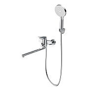 Смеситель Splenka S54.22 для ванны и душа универсальный поворотный излив 35 см, хром