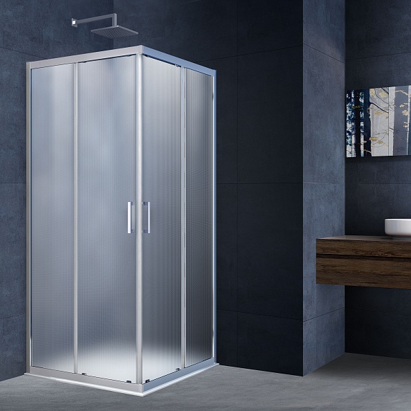 Душевой уголок Vincea Alpha (VSS-3AL900MT) 900х900 мм, хром, стекло текстурное