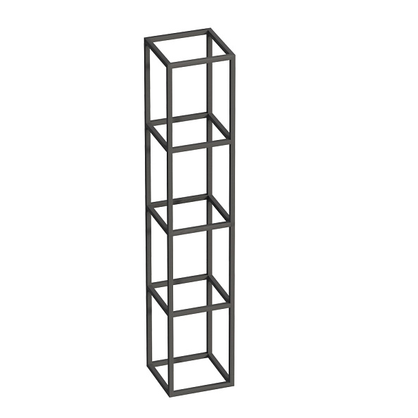 Металлическая четырёхъярусная сварная подвесная полка Cezares Cadro 300х300х1580, Черный (CADRO-30/30/160-4C-SO-MET-ST)