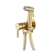 Смеситель Raglo R20.54.03 с гигиеническим душем встраиваемый , сатин золотой