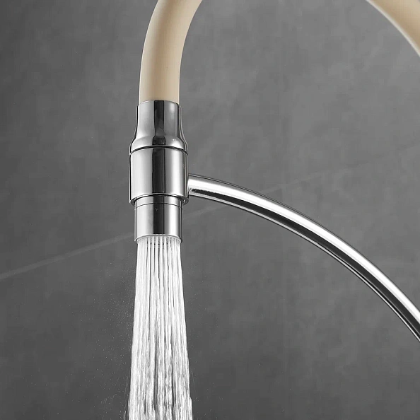 Смеситель для кухни с гибким изливом Shevanik S743-2, хром