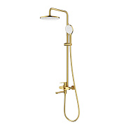 Душевая система Splenka S222.24.03 для ванны и душа поворотный излив 25 см, сатин золотой