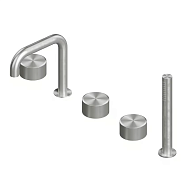 Смеситель для ванны и душа Quadro design Stereo, сталь брашированная (16 98 AS)