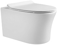 AQ2009-00 НИКА Унитаз компакт подвесной безободковый 525*365*360мм, тонкое сиденье с механизмом плавного закрывания, крепеж