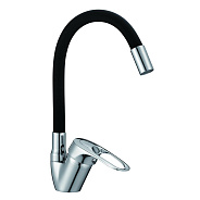 Смеситель для кухни с гибким изливом D-Lin D150628-1C, хром/черный