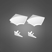 Набор (2 заглушки + 2 угловых соединения) для планки 11, белый