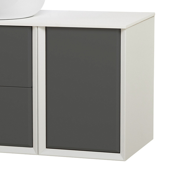 Шкафчик подвесной с одной дверцей, совместимый с базой под раковину Cezares Bellagio 350х460х480, Grigio Nuvola (55303)