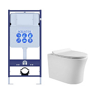 SET AQUATEK НИКА (рама AQUATEK Standard INS-0000012(без клавиши и крепежа)+унитаз НИКА AQ2009-00 с тонким сиденьем soft-close