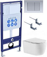 SET AQUATEK ЕВРОПА cmp011 (рама AQUATEK Standard INS-0000012, клавиша KDI-0000011, крепеж KKI-0000002+унитаз ЕВРОПА AQ1106-00 с тонким сиденьем sc)