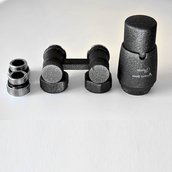 Комплект VARIO TERM ELEGANCKIE 3/4" (темный структурный графит) для углового подключения с термоголовкой (EPRNYGS0215C/FK)