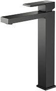 AQ1604MB ЛИБРА смеситель для раковины высокий 257, без донного клапана, матовый черный