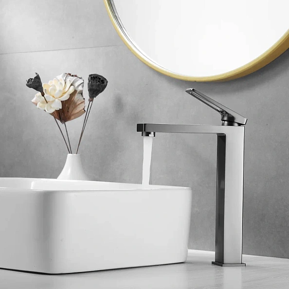 Смеситель для раковины Shevanik S6811T, оружейная сталь