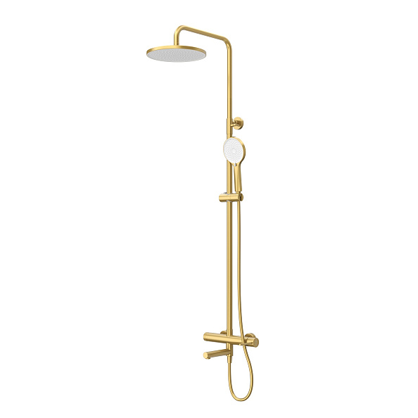 Душевая стойка со смесителем и изливом Cezares Relax, брашированное золото (RELAX-CVD-BORO)