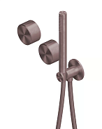 Смеситель для душа Quadro design Stereo, на 2 потребителя, золото розовое (Pink Gold) (16 68 OR)